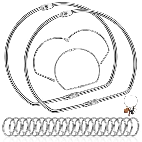 GZjiyu 4 Stück Schlüsselring, Groß Warenring für Kofferanhänger Aufhängen, Schlüssel, Ausweishülle und Dekorative Accessoires mit 50 25mm Schlüsselringe von GZjiyu