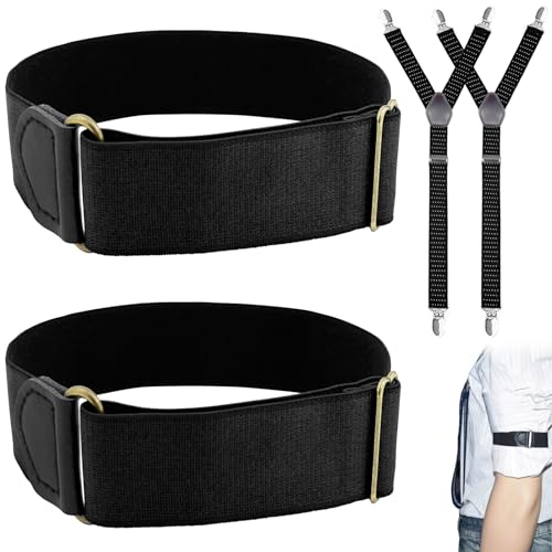 GZkushi 2 Stück Ärmelhalter, Nylon Hemdhalter Ärmel mit 2 Stück Hemd Gürtel für Wie Gericht, Geschäft, Hochzeit und Bankett, Büros, Polizei, Militär usw GZkushi 2 Stück Ärmelhalter, Nylon Hemdhalter Ärmel mit 2 Stück Hemd Gürtel für Wie Gericht, Geschäft, Hochzeit und Bankett, Büros, Polizei, Militär usw von GZkushi