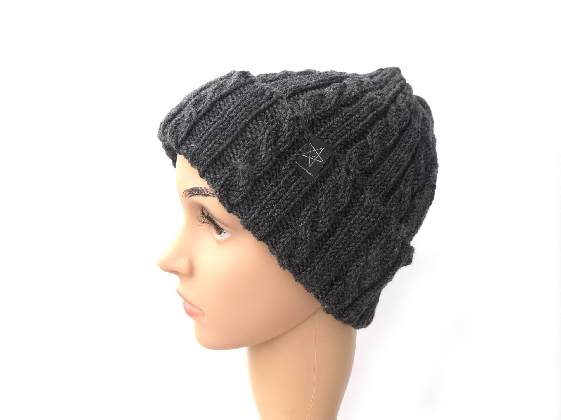 strickmütze Dunkelgrau Aus Schurwolle | Merino Handgestrickt Zopfmuster Geschenk Frau Freundin Schwester Mutter Mama Geburtstag Weihnachten strickmütze Dunkelgrau Aus Schurwolle | Merino Handgestrickt Zopfmuster Geschenk Frau Freundin Schwester Mutter Mama Geburtstag Weihnachten von GaHiBu
