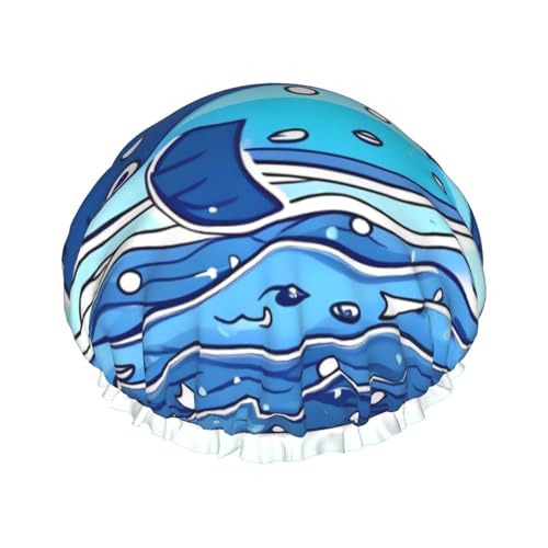 Badehaube mit kleinem Wal-Motiv, für Damen und Herren, wiederverwendbar, doppellagig, wasserdicht, langlebig, atmungsaktiv Badehaube mit kleinem Wal-Motiv, für Damen und Herren, wiederverwendbar, doppellagig, wasserdicht, langlebig, atmungsaktiv von GaJher