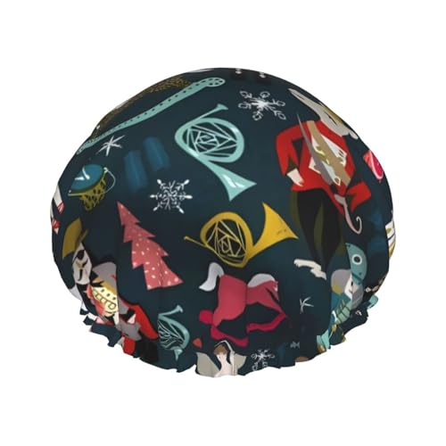 Damen Nussknacker Ballett Xmas Dance Volldruck Duschhaube für Frauen & Männer – Wiederverwendbar, doppellagig, wasserdicht, langlebig, atmungsaktiv, Badehaarkappe von GaJher