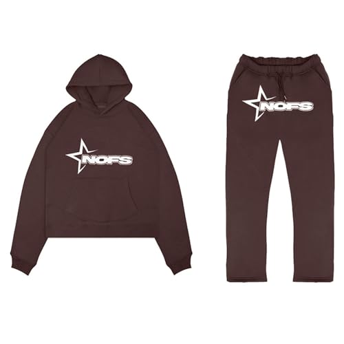 GaNtec Jogginganzug für Herren Damen Y2K Tops+Hose Corteiz Tracksuit Buchstaben Druck Lose Hoodies und Jogginghosen Hip Hop Unisex Pullover Sporthosen Trapstar Anzug von GaNtec