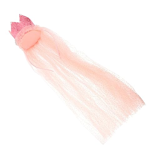 1 Stück Krone Haarband Kopfschnalle Mädchen Haargummis Krone Topper Haarteil Haarschmuck für Glitzer Haarband Kopfschmuck Heilige Kommunion Schleier Spitze Pink Fashion Hairwear Flash (Rosa 1 Anzahl von GaRcan