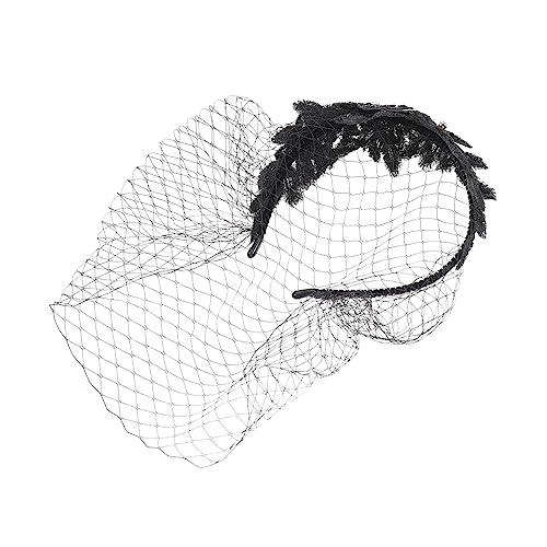 2 Stück Vintage-Mesh-Stirnbandhüte für Teepartys, Beerdigungshüte für Frauen mit Schleier, Haarband mit Schleier-Stirnband, 1920er-Jahre-Stirnband mit schwarzem Schleier-Fascinator von GaRcan