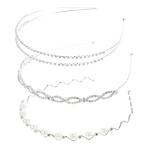 6 Stück Strass-Perlen-Stirnband, Haargummi, Haarschmuck für Mädchen, Blumenmädchen-Haarschmuck, Hochzeit für Braut, Brautjungfer, Kunstperlen-Haarbänder, Deko von GaRcan