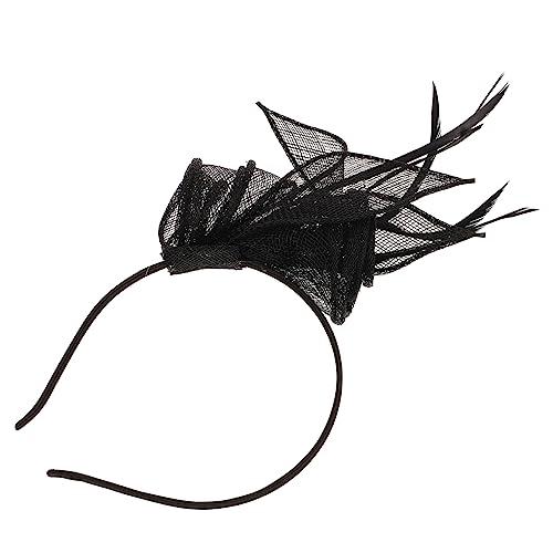 Damen-Stirnbänder, Damen-Fascinator-Hut, Damen-Stirnbänder, Fascinator-Stirnband, Gothic-Kopfschmuck, Stirnband, 1920er-Jahre-Spitzenschleier-Stirnband, Party-Schleier-Stirnband P von GaRcan