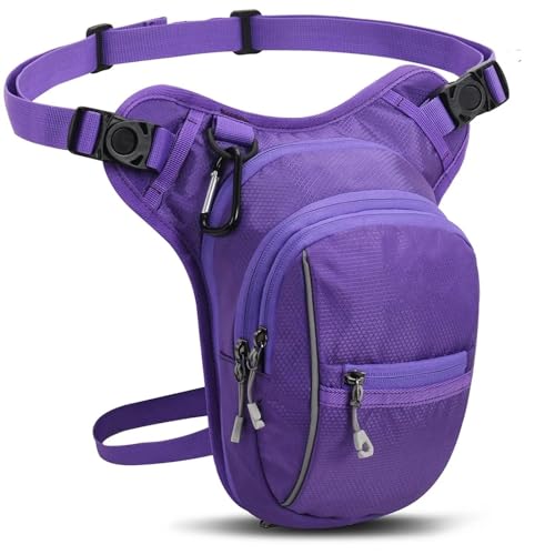 Motorbike Tool Set Motorrad Drop Taille Bein Tasche Oberschenkel Gürtel Hüfte Bum wasserdichte Motorrad Taktische Reise Fanny Pack Taschen Motorbike Riding Bag (Color : Purple) von GaRcan