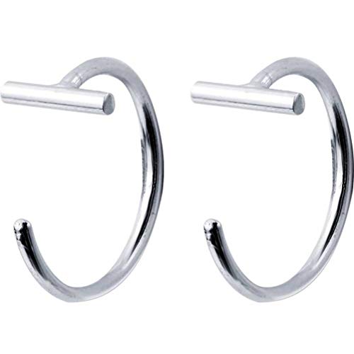 Ohrringe für Frauen, S925 Silber Ohrringe weiblich koreanische einfache kurze Wort halbkreisförmige Ohrhaken Persönlichkeit Mode geometrische OhrringeL () von GaRcan