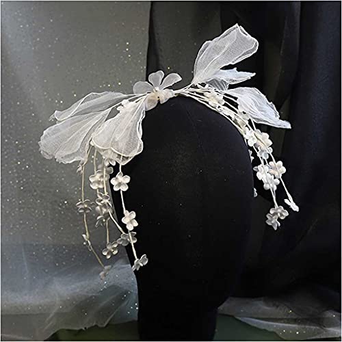 Spitze Blumen Haarband Creolen Braut Haarschmuck Hochzeit Kopfschmuck Zubehör für die Braut von GaRcan