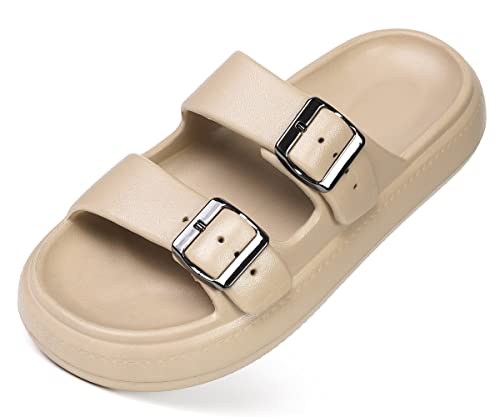 Gaatpot Badelatschen Herren Cozy Slides Original Schlappen Pantoletten Rutschfeste Badeschlappen Weiche Khaki,42/43 von Gaatpot