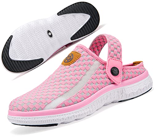 Clogs Hausschuh Damen Gartenclogs Pantolette Weich Sohle Leichte Atmungsaktiv Sommerschuhe Rosa 42 von Gaatpot