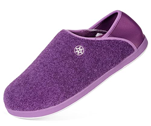 Gaatpot Filzpantoffeln Hausschuhe Winter Damen Pantoffeln Warme Slipper rutschfeste Gummisohle,Violett,EU42 von Gaatpot