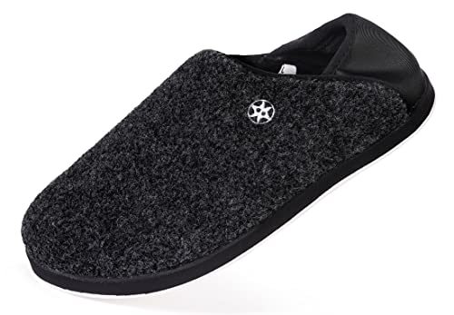 Gaatpot Filzpantoffeln Hausschuhe Herren Damen Warme Pantoffeln Winter Slipper rutschfeste Gummisohle,Schwarz,EU39 von Gaatpot