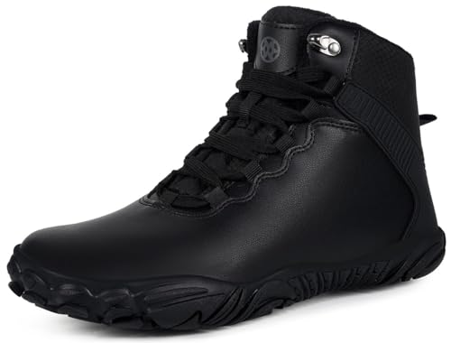 Gaatpot Barfußschuhe Winter Winterstiefel Barfußstiefel Herren Wasserdicht Wanderstiefel Warme Gefütterte Winterschuhe Damen Schneestiefel Stiefel Wanderschuhe Schwarz 37 EU von Gaatpot