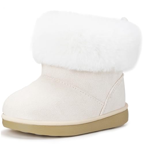 Gaatpot Boots Mädchen Stiefel Winterschuhe Baby Kinder Warm Gefütte Schneestiefelchen Stiefelett Kurzschaft Hasen Ohren Schuhe Weiß 26EU=27CN von Gaatpot