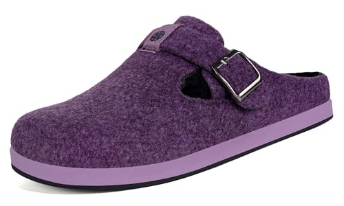 Gaatpot Hausschuhe Damen Pantoffeln Warme Filz Clogs Winter Slipper,Violett A,EU38 von Gaatpot