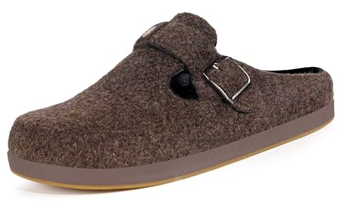 Gaatpot Hausschuhe Herren Clogs Winter Filz Pantoffeln,Braun A,EU44 von Gaatpot