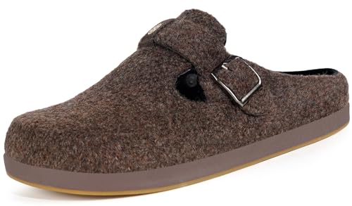 Gaatpot Hausschuhe Herren Pantoffeln Damen Filzclog Winter Filz Slipper,Braun A,EU36 von Gaatpot