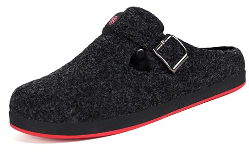 Gaatpot Hausschuhe Herren Pantoffeln Damen Filzclog Winter Filz Slipper,Schwarz A,EU37 von Gaatpot