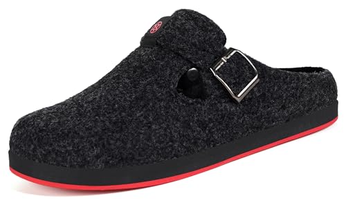 Gaatpot Hausschuhe Herren Pantoffeln Damen Filzclog Winter Filz Slipper,Schwarz A,EU38 von Gaatpot