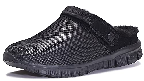 Gaatpot Herren Damen Winter Clogs Hausschuhe Plüsch Warm Gefütterte Slippers Freizeit Haus Pantoffeln Sports Outdoor Winterschuhe Voll-Schwarz 37 EU von Gaatpot