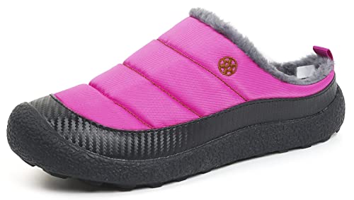 Gaatpot Herren Damen Winter Hausschuhe Plüsch Warm Gefütterte Wasser-Widerstand Slippers Freizeit Haus Pantoffeln Outdoor Winterschuhe Pink-Neu 36EU von Gaatpot