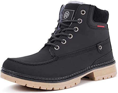 Gaatpot Herren Damen Winterschuhe Warmfutter Gefüttert Schneestiefel Kurzschaft Stiefel Flache Rutschfest Trekkingschuhe Winter Schneeboot 1-Schwarz 41EU von Gaatpot