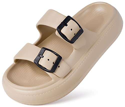 Gaatpot Kinder Badelatschen Jungen Sandalen Cozy Slides Schlappen Pantoletten Mädchen Weiche Badeschlappen Slippers rutschfeste Khaki 27/28 EU von Gaatpot