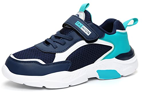 Gaatpot Turnschuhe Kinder Sportschuhe Laufschuhe Jungen Mädchen Sneakers Leicht Klettverschluss Tennisschuhe Atmungsaktiv Mesh Freizeit Schuhe Dunkelblau#2 28 EU = 29 CN von Gaatpot