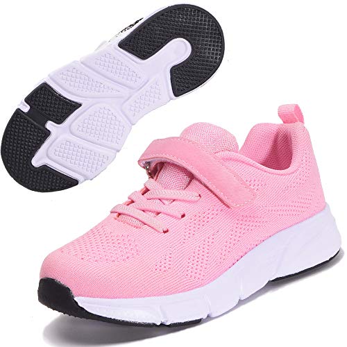 Gaatpot Sneakers Mädchen Laufschuhe Sportschuhe Kinder Hallenschuhe Outdoor Leichte Klettverschluss Atmungsaktive Schuhe Rosa 30 von Gaatpot