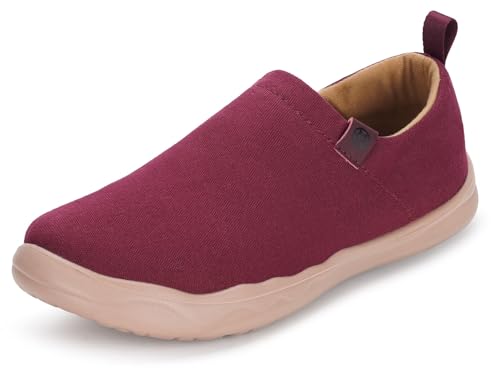 Gaatpot Turnschuhe Knit Stoffschuhe Damen Casual Laufen Freizeit Schlupfschuhe Walking Fitness Schuhe Ohne Schnürsenkel Weinrot 40 von Gaatpot