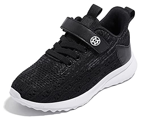 Gaatpot Turnschuhe Jungen Sneaker Kinder Sportschuhe Madchen Laufschuhe Hallenschuhe Atmungsaktiv Outdoor Freizeit Klettverschluss Schuhe Schwarz 26EU von Gaatpot