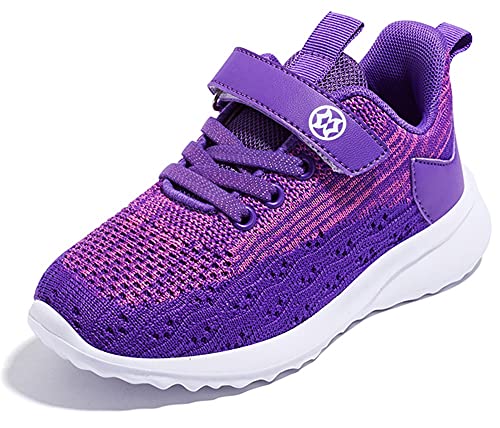 Gaatpot Turnschuhe Jungen Sneaker Kinder Sportschuhe Madchen Laufschuhe Hallenschuhe Atmungsaktiv Outdoor Freizeit Klettverschluss Schuhe Violett 21 EU von Gaatpot