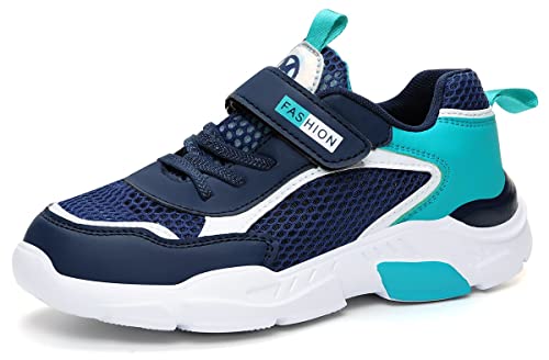 Gaatpot Turnschuhe Kinder Sportschuhe Laufschuhe Jungen Mädchen Sneakers Leicht Klettverschluss Tennisschuhe Atmungsaktiv Mesh Freizeit Schuhe Dunkelblau 29 EU = 30 CN von Gaatpot