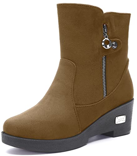 Gaatpot Winterschuhe Damen Warm Gefüttert Stiefel Mit Keilabsatz Stiefeletten Rutschfest Elegant Boots Schuhe EU39=CN40 (250) von Gaatpot