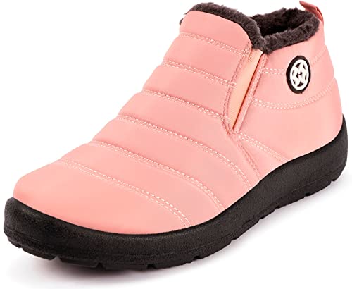 Gaatpot Winterschuhe Damen Winterstiefel Wasserdicht Stiefel Herren Warm Schuhe Winter Stiefeletten Hell Pink Gr.43 von Gaatpot