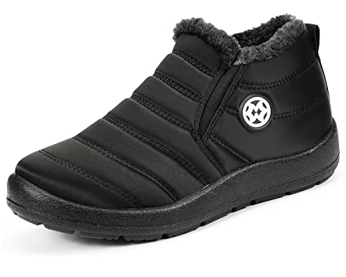 Gaatpot Winterschuhe Damen Winterstiefel Wasserdicht Stiefel Warm Schuhe Winter Stiefeletten DullSchwarz Gr.36 von Gaatpot
