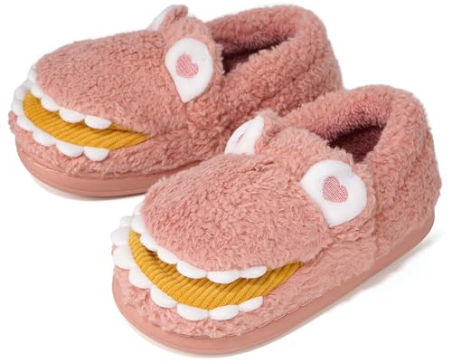 Hausschuhe Mädchen Winter Plüsch Pantoffeln Kinder Wärme Baumwoll Cartoon Weich Comfy Slippers Rosa 200=28-29EU von Gaatpot