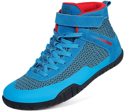 Herren Barfuß Minimalistische Schuhe High Top Wide Fitness Cross-Trainer Zero Drop Sohle, Blau, 13 Wide von Gaatpot