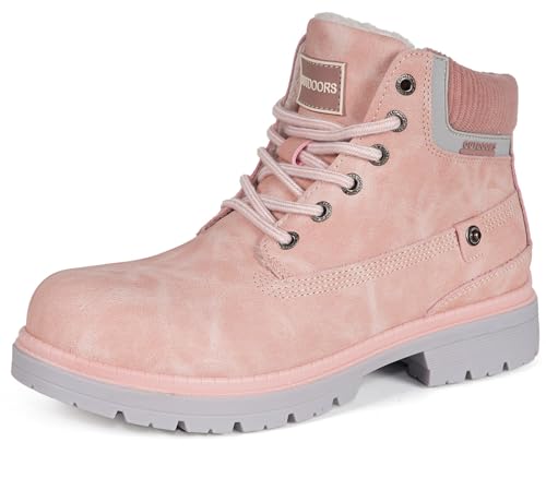 Stiefel Damen Winterschuhe Wasserdicht Winterstiefel Warm Gefütterte Stiefeletten Winter Boots,Rosa D,EU37 von Gaatpot