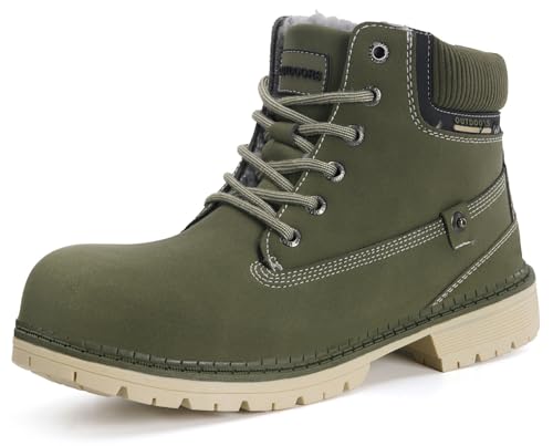 Winterstiefel Herren Winterschuhe Warm Gefütterte Stiefeletten Wasserdicht Boots,Türkis D,EU44 von Gaatpot