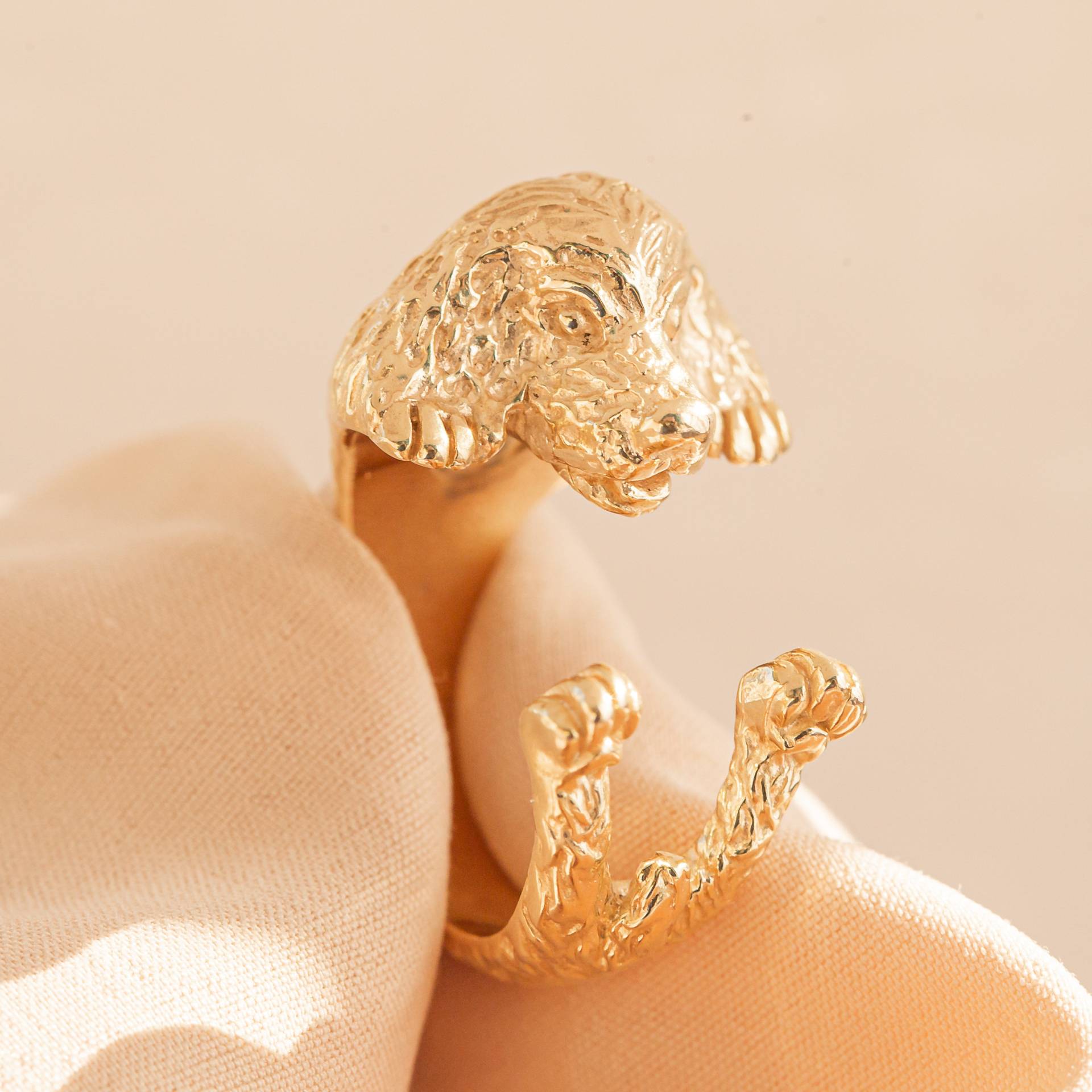 Cocker Silber 925 Hundering - Geschnitztes Hundeliebhaber Emailliert My Silver Haustierring Hundeumarmung von GabboDesign