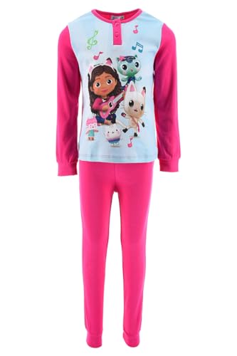 Gabby's Doll House Pyjama für Mädchen, Design aus Weichem Baumwollpyjama, T-Shirt und Langer Hose 2-Teilig für Mädchen, Größe 6 Jahre | Fuchsia von Gabby's Dollhouse