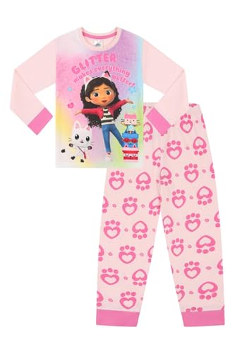 Gabby's Dollhouse Mädchen Glitzer macht alles besser, langes rosa Pyjama-Set, rose, 5-6 Jahre von Gabby's Dollhouse