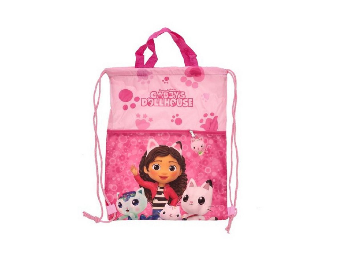 Gabby's Dollhouse Turnbeutel Turnbeutel für Kinder – Leichter Sportbeutel 45x34,5 cm (1-tlg), Zusammenfaltbar, Vielseitig einsetzbar von Gabby's Dollhouse
