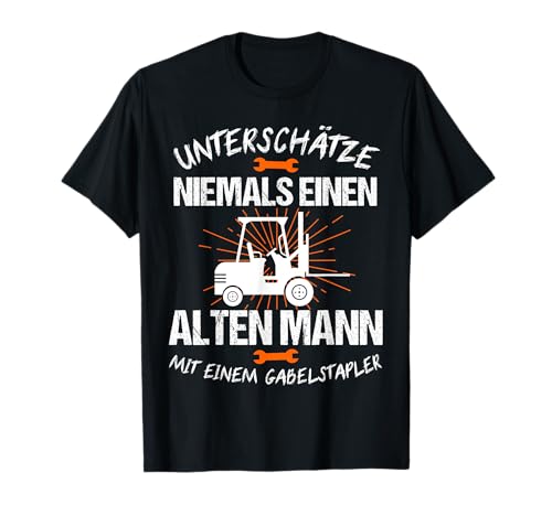 Gabelstapelfahrer Beruf & Logistik Spruch T-Shirt Staplerfahrer Gabelstapler Stapler Lagerist Lager Geschenk Schwarz S Kurzarm Klassische Passform Crew Neck Männer S von Gabelstapelfahrer Beruf & Logistik Spruch