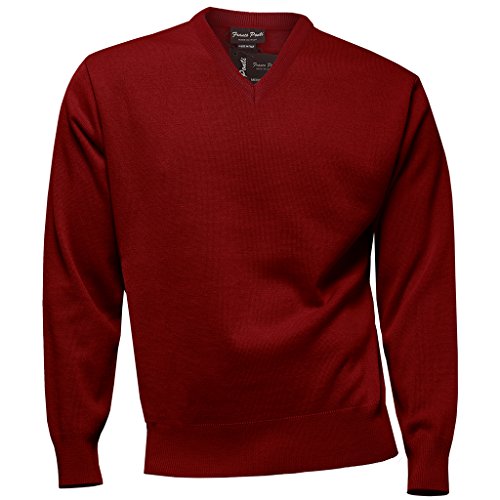 Gabicci G00K01 Klassischer V-Ausschnitt Einfarbig Pullover Strickwaren, rot, XL von Gabicci