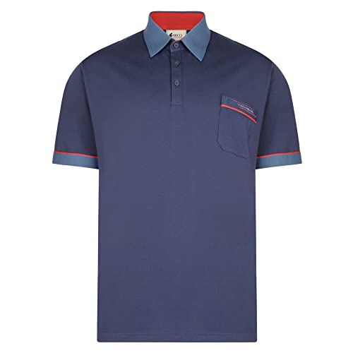 Gabicci Herren Poloshirt aus Jersey, Kontrastkragen und Bündchen (G00X62) Gr. L, navy von Gabicci