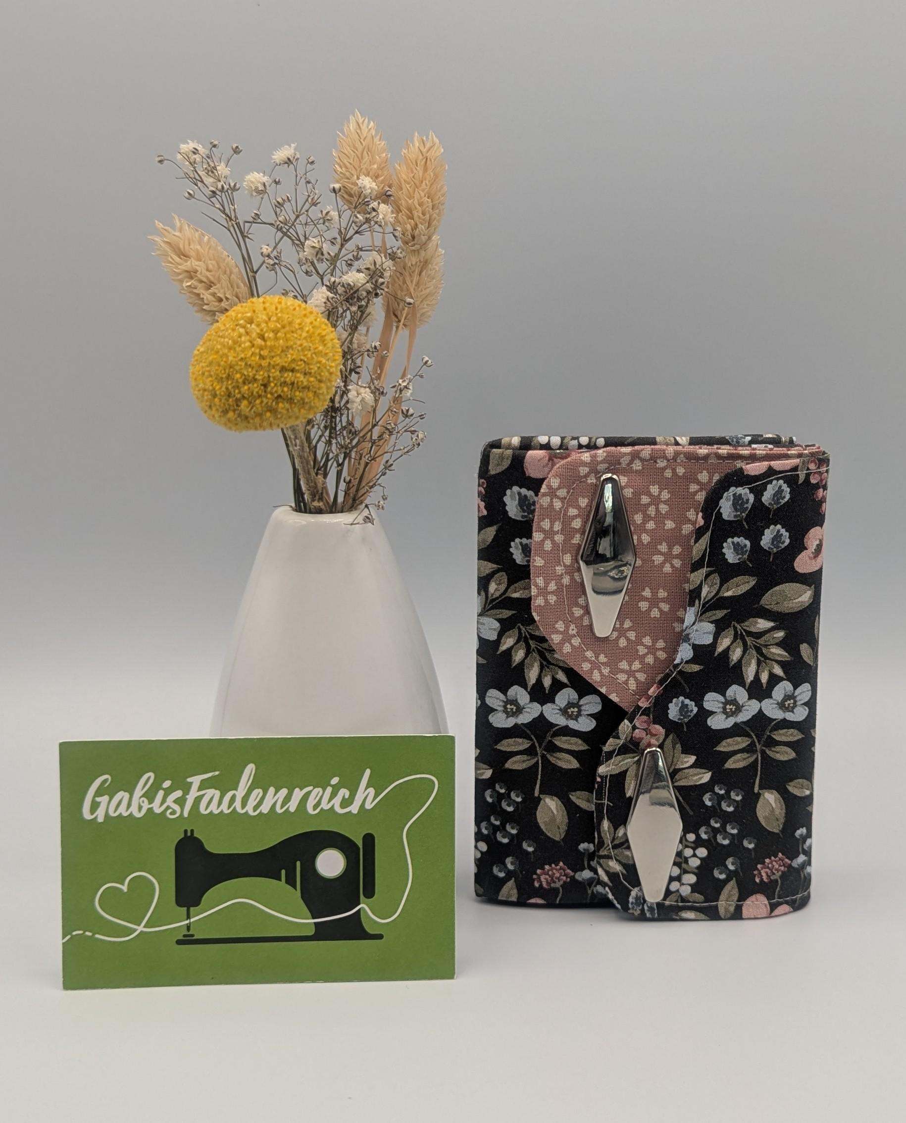 Kleiner Geldbeutel, Damen Portemonnaie, Damen-Geldbörse, Mini Geldbörse "Blümchen" von GabisFadenreich