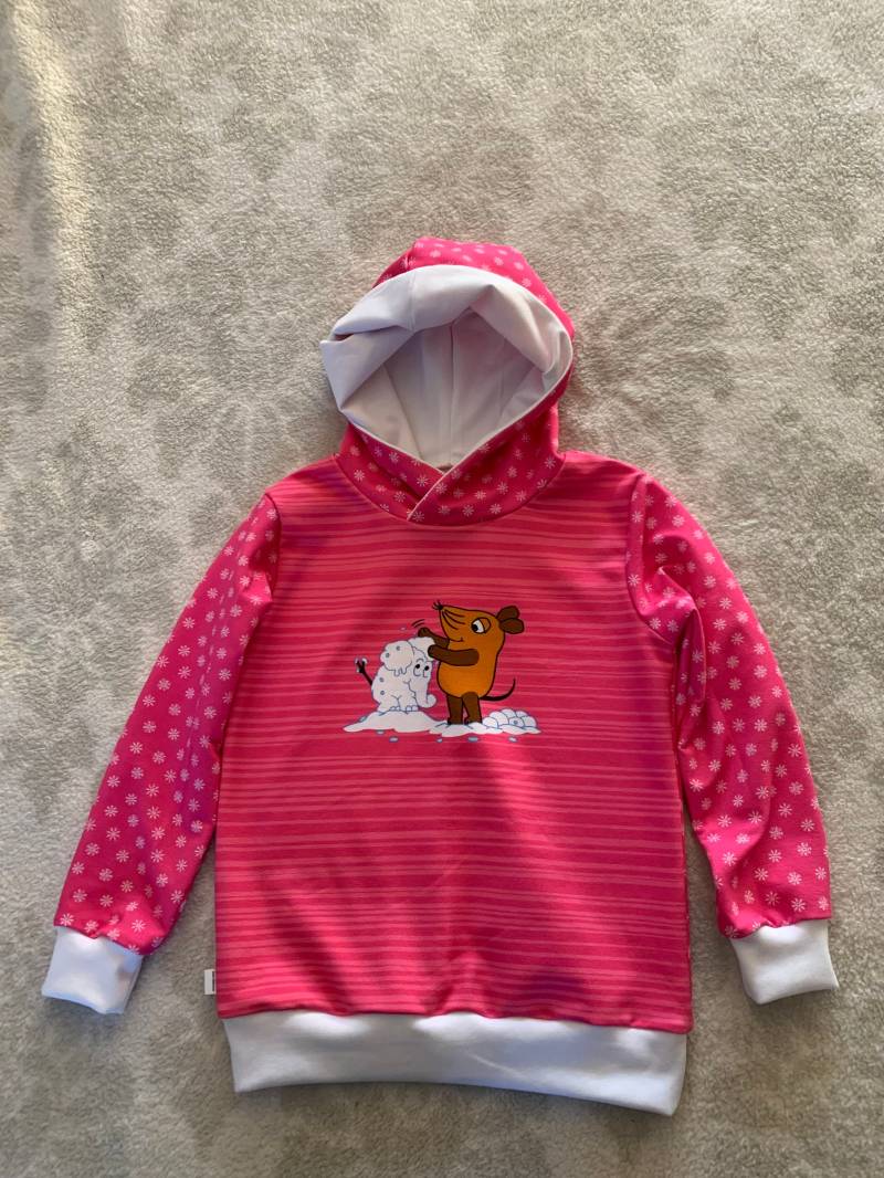 Kapuzenhoody - Sendung Mit Der Maus in Größe 116, 3 Verschiedene Motive Und Farben von GabisNaehtraum